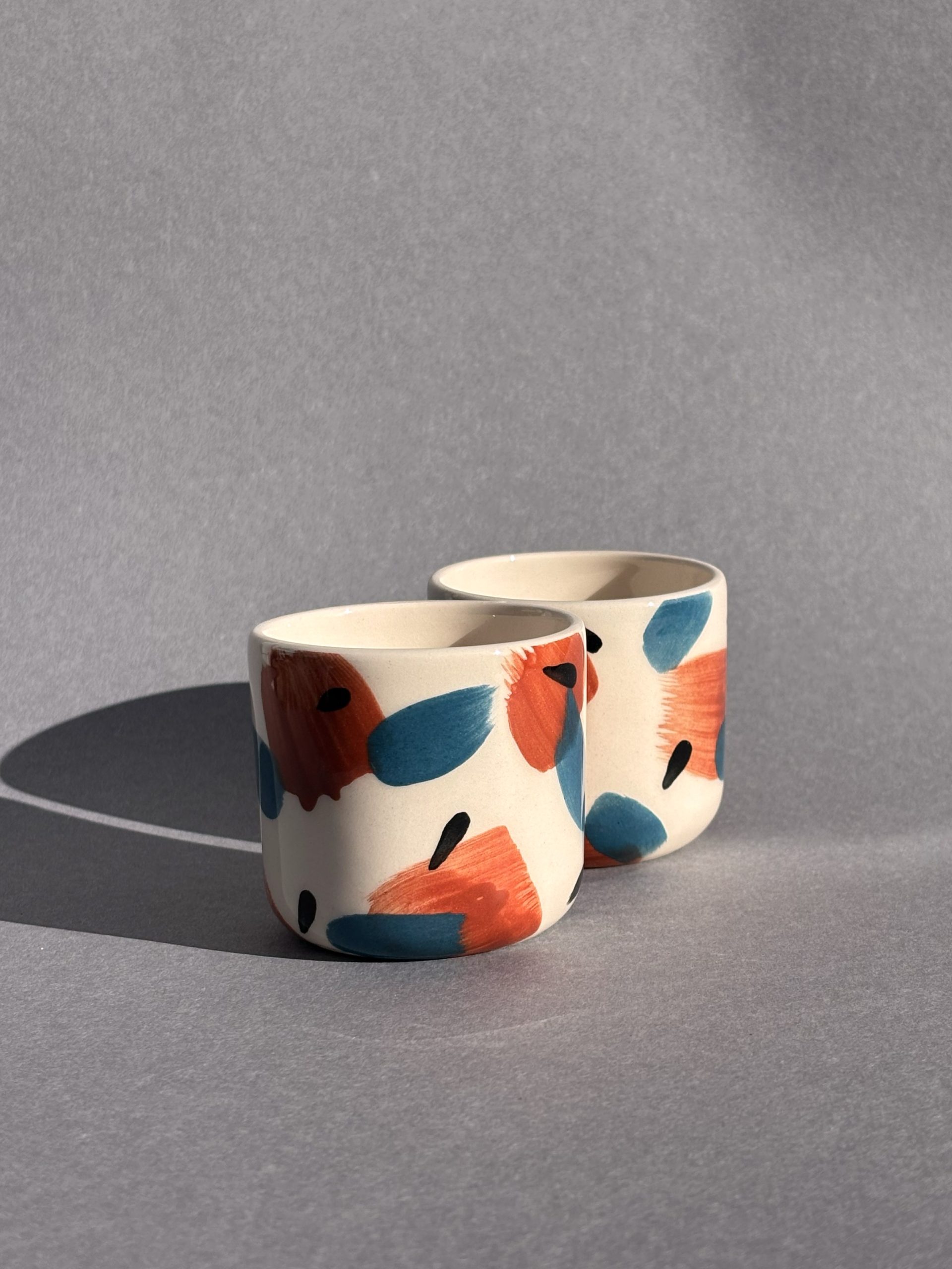 Keramička espresso šalica 2kom / 90ml - crvena - Sun spot